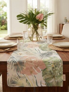 Tropical Leaf Table Runner - Multicolor